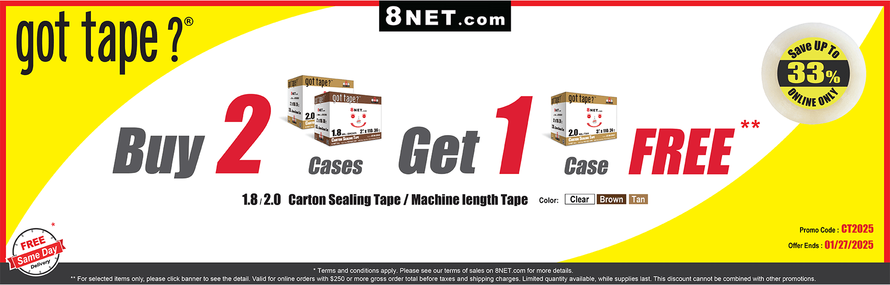 https://www.8net.com/shipping-supply/special-shipping-supplies-sale/tapes-promotion.html