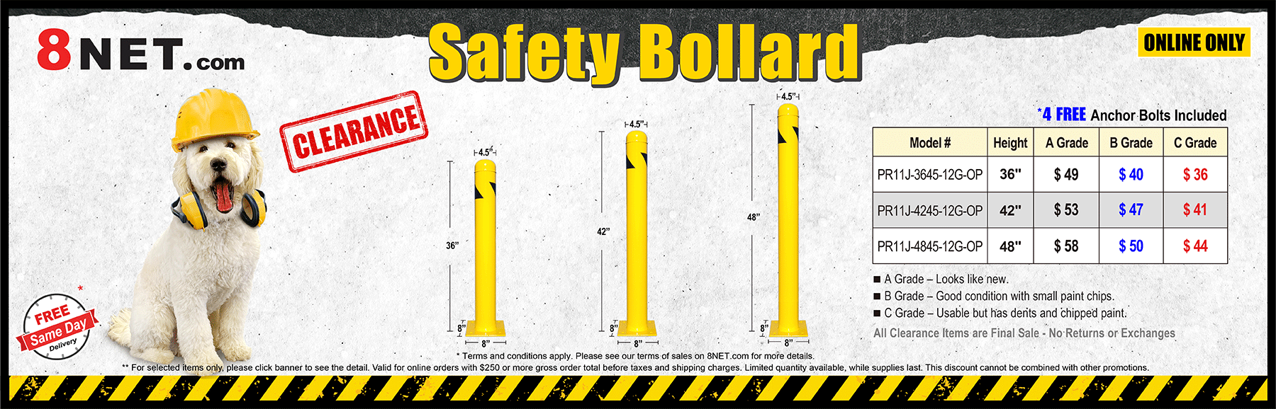 https://www.8net.com/clearance/warehouse-equipment-supplies/24-safety-bollard.html